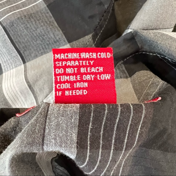 MONTAGE Black Grey Plaid Long Sleeve Shirt B19/6 - Picture 6 of 9